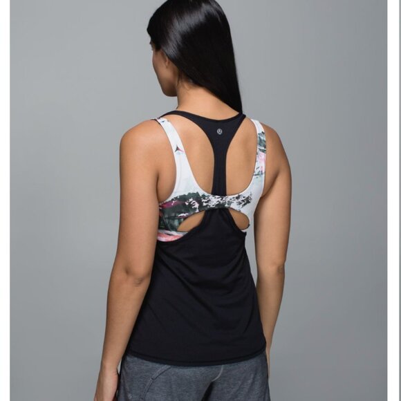 Lululemon All Sport Support Tank Black / Pigment Wave Multi - Size 6 - Picture 5 of 5